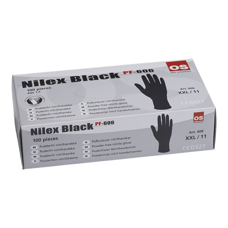 Nitril Handsker sort uden puder 100 stk. thumbnail